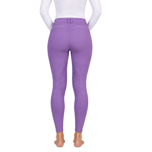 Leggings d'équitation pour femmes, couleur violette, taille haute, extensibles, avec grip en silicone, pour l'entraînement - Product Image 2