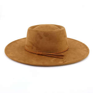 Fashion Polyester Fedora Hat for Women <b>Men</b> Classic Character Casual <b>Flat</b> Wide Brim Jazz <b>Cap</b> - Product Image 2