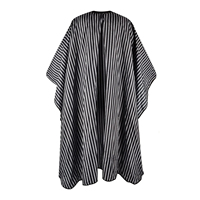 Cape de coiffure professionnelle rayée pour salon, en pongé anti-adhésif, confortable, protectrice et réutilisable