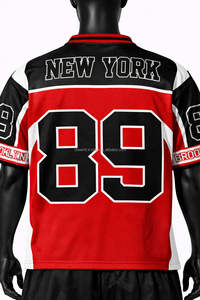 Nueva Camiseta de Fútbol Americano Personalizada de Manga Corta, Colores Personalizados, Malla Degradada, Forma Cuadrada, 100% Poliéster - Product Image 2