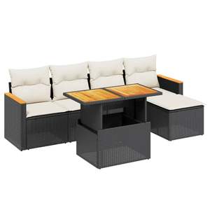 Conjunto de Sofás Modulares Grandes de Ratán PE Negro para Jardín, Muebles Modulares Elegantes para Exteriores - Product Image 2
