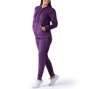 Fashionable Hot Selling <b>Velour</b> Tracksuit Women's Zip up <b>Hoodie</b> and Jogger Set 2 Pieces Velvet Suit for Women - Product Image 2
