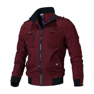 Veste de sport décontractée pour homme sur mesure, en toile de haute qualité, avec doublure en laine, col montant, fermeture éclair, broderie - Product Image 1