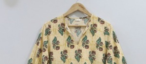 เดรสผ้าฝ้ายพิมพ์ลายบล็อกมือแบบมิดิสำหรับคุณแม่ตั้งครรภ์ ทรงหลวม ใส่สบาย ระบายอากาศได้ดี ลายดอกไม้ เหมาะสำหรับฤดูร้อน - Product Image 6