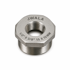 Raccord de réduction avancé en acier inoxydable de 1/2 à 3/8 pouce, 15x10mm, fileté, pour tuyau rond, pour conduit IMC hydraulique rigide - Product Image 2