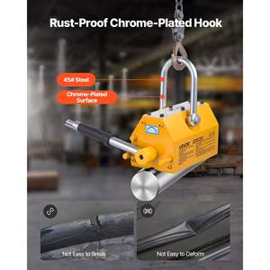 Lève-objets magnétique en néodyme N42 de 2200 lb, crochet en acier, poignée de déverrouillage, pour grue d'atelier, palan, utilisé pour le levage de plaques d'acier - Product Image 4