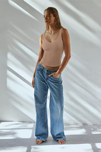 Camiseta sin mangas acanalada para mujer, a la moda, con doble forro, cuello en V, informal de verano, básica, 2026, moderna, para hacer ejercicio o salir. - Product Image 4