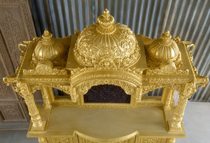 Templo de teca artesanal de gran tamaño para el hogar, calidad de exportación, Swaminarayan Pooja Mandir a precios de mayorista, fabricante en EE. UU. - Product Image 5