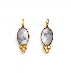 Dendrite <b>Opal</b> Gemstone 6x4 MM Oval Bezel Charms <b>Pendant</b> - Wholesale Handmade Jewelry - Product Image 1