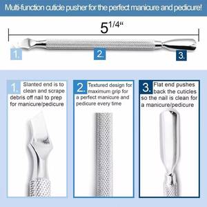 Pousse-cuticules double embout en acier inoxydable, outil de manucure réutilisable, conception à double tête - Product Image 4