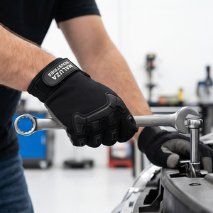 MALUZA INDUSTRIES Industrial Mechanic Safety <b>Gloves</b> Polyester Reinforced Cuff Anti-Slip Touchscreen <b>Moisture</b>-Wicking - Product Image 5