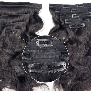 Extensions de cheveux humains vietnamiens de luxe Clip ins Pas d'enchevêtrement Pas de perte Expédition dans le monde entier Prix de gros - Product Image 4