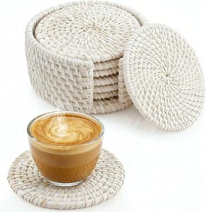 Round Rattan <b>Coaster</b> Handwoven <b>Drink</b> <b>Coaster</b> for Home Kitchen Bar Eco Friendly Wholesale Manufacturer in Vietnam - Product Image 4