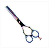 Ensemble de ciseaux de coiffure de qualité supérieure, ciseaux à effiler, ciseaux de coiffure verts, kit de coupe de cheveux avec étui en cuir
