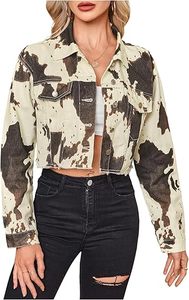 Chaqueta de Cuero Tipo Bomber para Mujer ROMEO INDUSTRY, con Bajo sin Rematar, Manga Larga, Bolsillos con Botones, Transpirable, Ecológica, Tejida, para Invierno - Product Image 1