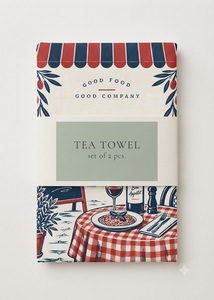 Essuie-tout en coton de qualité supérieure |   Essuie-mains de cuisine imprimé style Bistro français, thème Cuisine et Bonnes Mangeries |   Serviette de cuisine décorative sur le thème des restaurants et de la restauration - Product Image 3