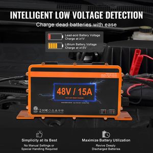 Caricabatterie Intelligente 48 Volt con Spina RXV 15 AMP per Golf Cart, Compatibile con Batterie al Piombo AGM/GEL/EFB MF Floode - Product Image 5