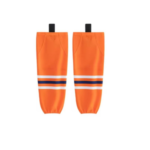 White <b>Knee</b> <b>High</b> Basketball <b>Socks</b> With Red And Blue Stripes Breathable Knitted For Adults - Product Image 4