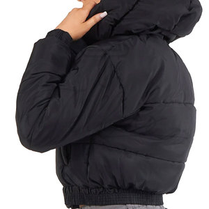 Women's Cropped <b>Quilted</b> Puffer Oversized Hood Fashion Layering Jacket Lightweight Statement Outerwear OEM private label - Product Image 6