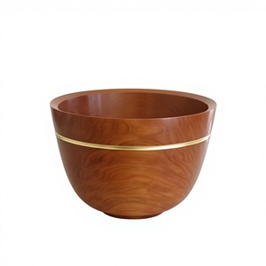 BS INTERNATIONAL Tazón de Madera de Acacia Pulida Ecológica Estilo Vintage para Ensaladas y Verduras, Uso en Fiestas, Gran Capacidad 0.4kg - Product Image 2