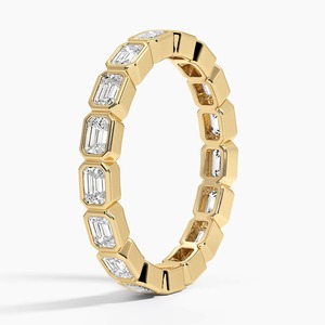 Bague de fiançailles Hip Hop certifiée IGI en or massif 14K 18K avec diamant de laboratoire taille émeraude, style classique de luxe, bijoux fins pour homme - Product Image 1