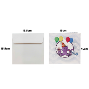 Carte de vœux 3D pop-up personnalisée, motif pieuvre mignon pour fête d'anniversaire, vente en gros, carte de vœux 3D faite à la main, fabricant OEM/ODM - Product Image 2