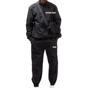 Custom Windbreaker 3m Reflective <b>Nylon</b> Pullover Hoodie and <b>Nylon</b> <b>Track</b> <b>Pants</b> Sweatsuit Joggers Sweatpants Tracksuit for Men - Product Image 1