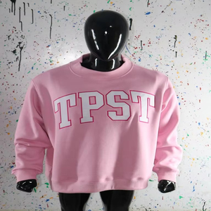Sudadera TPST Rosa con Cuello Alto, 100% Blanca, con Apliques Bordados, Cuello Ancho, CLUSH SPORTS - Product Image 1