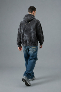 Sweat-shirt à capuche pour homme avec imprimé galaxie, motif astrologique du zodiaque et poche kangourou, logo personnalisé OEM ODM - Product Image 4