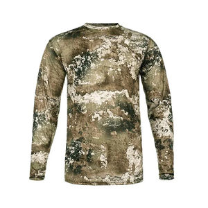 เสื้อยืดแขนยาวลายทางสำหรับล่าสัตว์ แห้งเร็ว ระบายอากาศได้ดี ผลิตจากผ้าฝ้ายออร์แกนิค 100% ปรับแต่งได้สำหรับผู้ชาย - Product Image 1