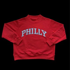 Philly Custom <b>Mock</b> <b>Neck</b> Sweatshirt Crew <b>Neck</b> Unisex Cotton Fleece Chenille Letter Embroidery Gingham Patch Sorority Fraternity - Product Image 3