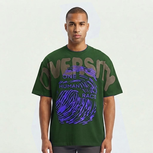 Camisetas de Hombre 2026, Estilo Urbano, Oversize, con Logotipo Personalizado Serigrafiado, 100% Algodón, Diseño con Letras - Product Image 1