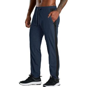 Pantalones de correr a rayas informales personalizados para hombre, pantalones de chándal deportivos ligeros de felpa francesa de poliéster 100% - Product Image 3