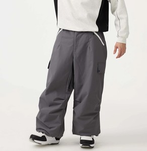 Men's Black Wide Leg Cargo Pants 10,000mm <b>Waterproof</b> Ski <b>Trousers</b> Plus Size Side Pockets Winter Snow Sports Snowboarding - Product Image 5
