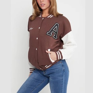 Custom Ladies Embroidered Varsity Jacket Genuine Leather Sleeves College Style OEM ODM Sample Service Available Now - Product Image 1