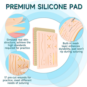 Kit d'entraînement à la suture avec coussin de plaies en silicone, instruments de formation chirurgicale pour étudiants en médecine, outils de traumatologie et de chirurgie plastique - Product Image 5