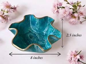 Cuenco Clásico de Resina Ecológica de Alta Demanda con Diseño de Conchas Onduladas Integradas, Hecho a Mano, para Decoración de Fiestas y Regalos - Product Image 3