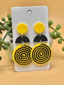 ต่างหูเรซินไม้แฟชั่นทันสมัยสำหรับผู้หญิงและเด็กผู้หญิงชุดปาร์ตี้ - Product Image 4