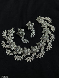 Ensemble de bijoux de mariée en diamant américain classique Collier et boucles d'oreilles en deux pièces pour mariage Style classique à la mode - Product Image 2