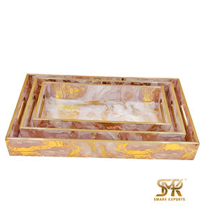 Plateaux élégants d'art Mina de l'Inde Pièces en bois et MDF de qualité d'exportation pour les restaurants de luxe, les hôtels et les services de restauration - Product Image 2