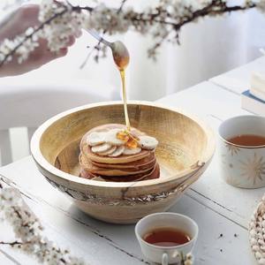 ชามสลัดไม้มะม่วงทำมือขายดี เป็นมิตรกับสิ่งแวดล้อม แกะสลักจากไม้ เหมาะสำหรับร้านอาหาร โรงแรม งานเลี้ยง และร้านอาหารต่างๆ - Product Image 3