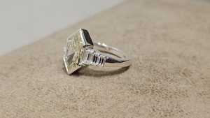 Anillo de Moissanita Amarilla Brillante de 3 Quilates con Corte en Forma de Cometa, Unisex, Plata 925 Original, Regalo Ideal para Amigos - Product Image 3