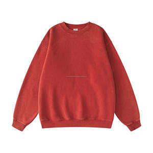 Sudadera de lana de cuello redondo de lujo para hombre, sudaderas gruesas de algodón Vintage con lavado ácido personalizadas - Product Image 5