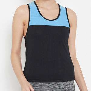 Débardeur de sport pour femme, tendance, absorbant l'humidité, séchage rapide, ourlet ample, col rond, idéal pour la gym - Product Image 1