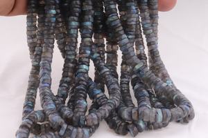 Cuentas de corte de rueda facetada de labradorita de 7mm de alta calidad, piedras preciosas naturales de 16 pulgadas para la fabricación de joyas - Product Image 6