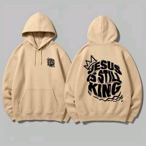 Sudadera con Capucha para Hombre con Diseño de Estampado de Cruz, 100% Algodón, Sudadera de Invierno - Product Image 4