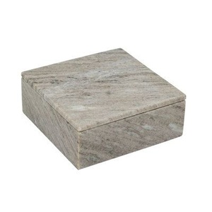 Caja de Almacenamiento de Mármol Marrón, Organizador de Piedra Natural de Lujo, Contenedor Decorativo de Mármol, Caja de Vanidad Hecha a Mano, Decoración Elegante para Mesa - Product Image 2