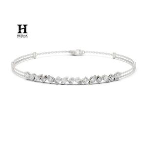 Delicate Marquise Cut Diamond <b>Bracelet</b> – Elegant Slim Chain Tennis <b>Bracelet</b> for Women - Product Image 3