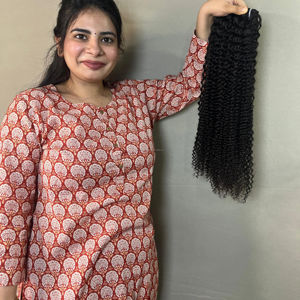 100% brut vierge indien crépus bouclés Remy Extensions de cheveux vague lâche vague profonde Machine Double trame cuticule aligné en gros - Product Image 2