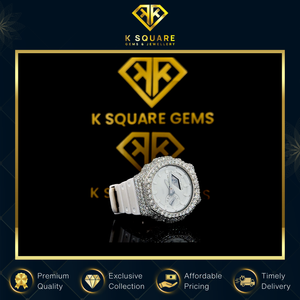 Montre de luxe de haute qualité VVS, quartz automatique analogique, boîtier en acier inoxydable, résistante à l'eau, avec diamants Moissanite, 41 mm, saphir - Product Image 2